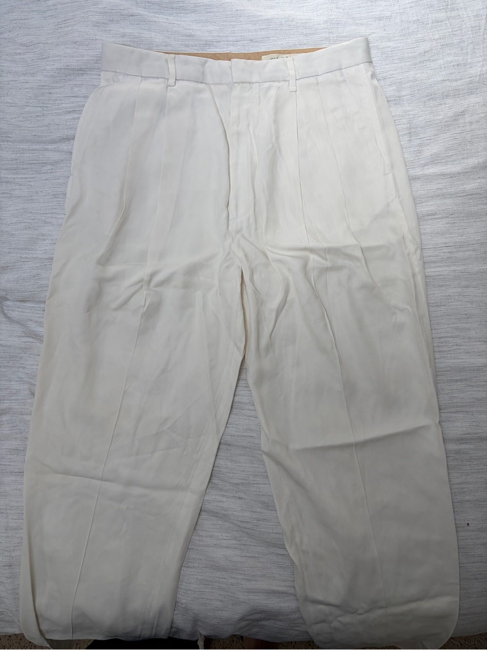 rag & bone Off White Viscose Pleated Trousers size 8